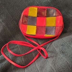 L.J. Simone New York Colorful Leather Patchwork Crossbody Bag